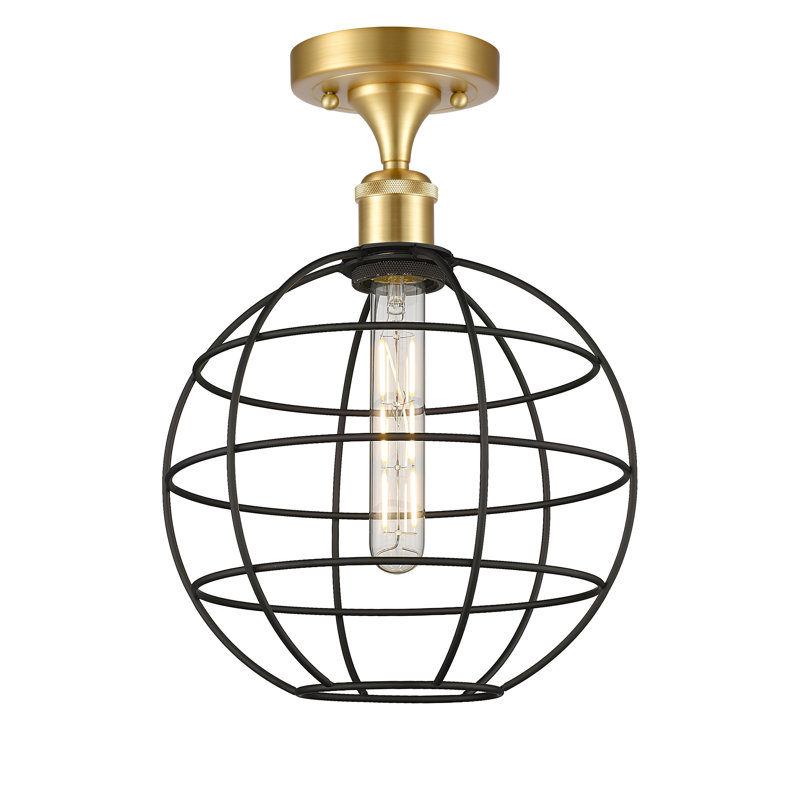Ariyauna Semi Flush Mount, 14" H x 10" W x 10" D, Satin Gold