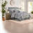 Oversized Cotton Full Bedding Sets, Grey Damask Cottage Style Home