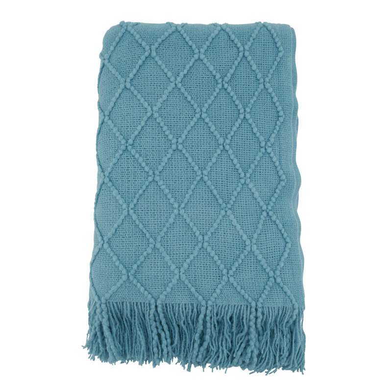 Sevan Collection Hand Woven Throw Blanket, Aqua