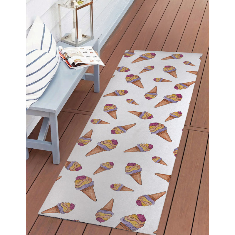 Summer Ice Cream Outdoor Rug, Runner 2'6" x 8'