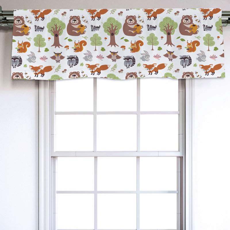 Sateen Animal Print Ruffled Window Valance