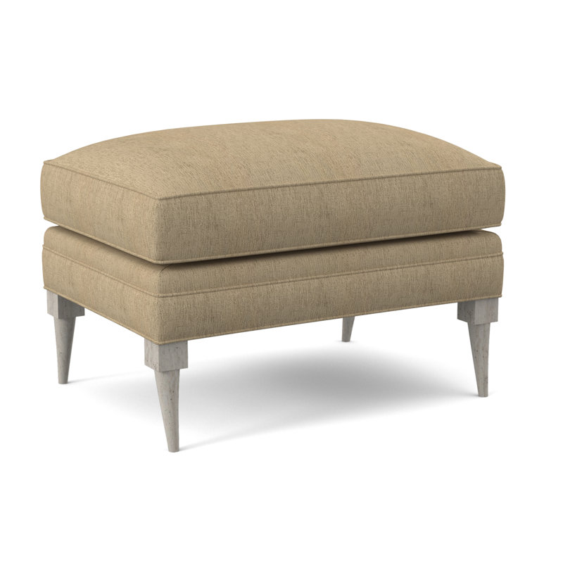 Perry Boucle and Velvet Ottoman, Stepping Stones Ivory, Bisque