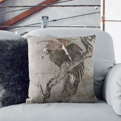 Eagle On A Branch Square Throw Cushion