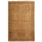 Wool Floral Area Rug in Beige