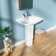 24" W x 19" D Pedestal Bathroom Sink Rectangular Vitreous China with Single Faucet Hole and Overflow