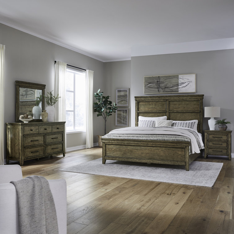 Gertraute Panel Bed, Dresser & Mirror, Nightstand Set