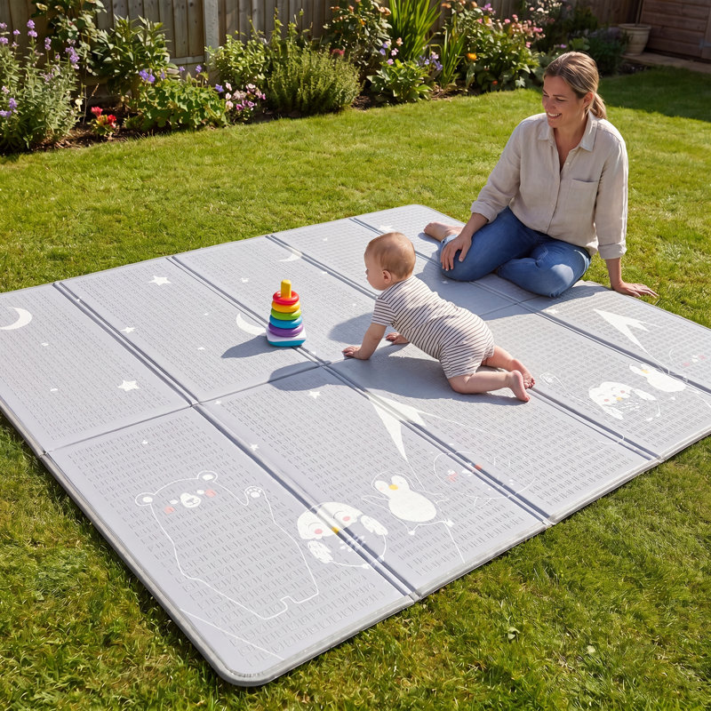 Double-sided Toddler Play Mat, Unicorn & Moon and Stars