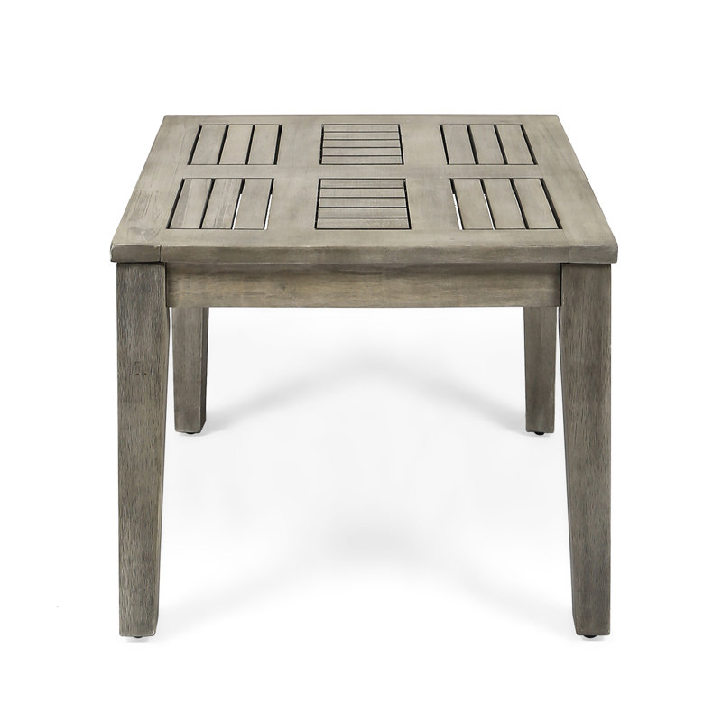 Wood Side Table In Grey, Low Profile Outdoor Design, 20"X20"X16.06", 30Lbs Max Weight Grey Table, Minimalist Transitional Look, 20X20x16.06, Capacity