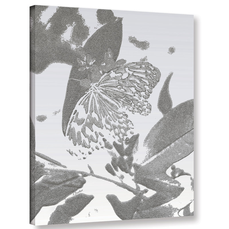 « minuit papillon argenté », impression sur toile, H 10 po x l 8 po x P 2 po