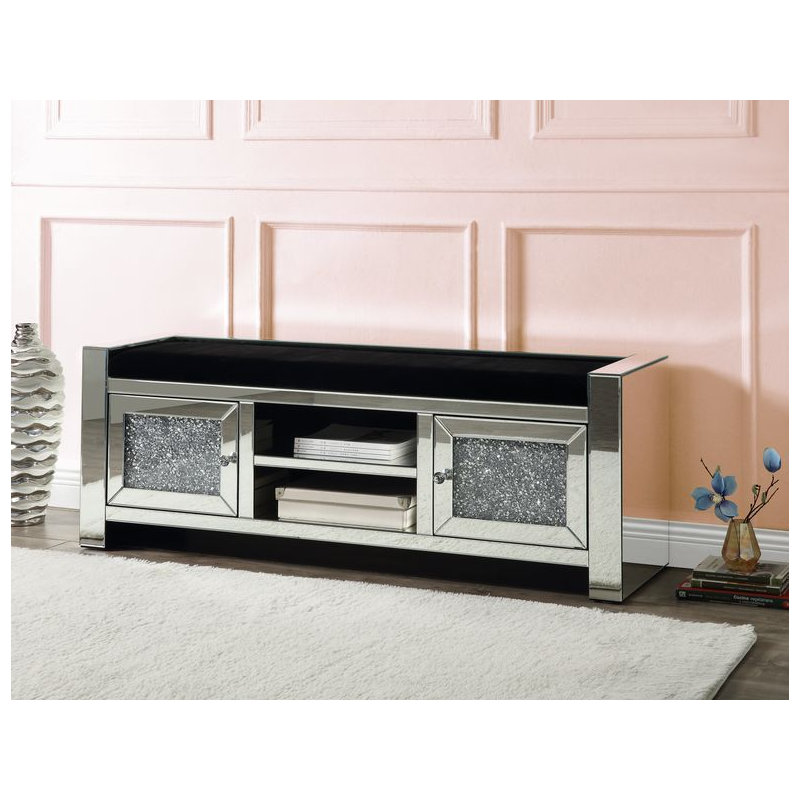 Banc Bryson, miroir et faux diamants