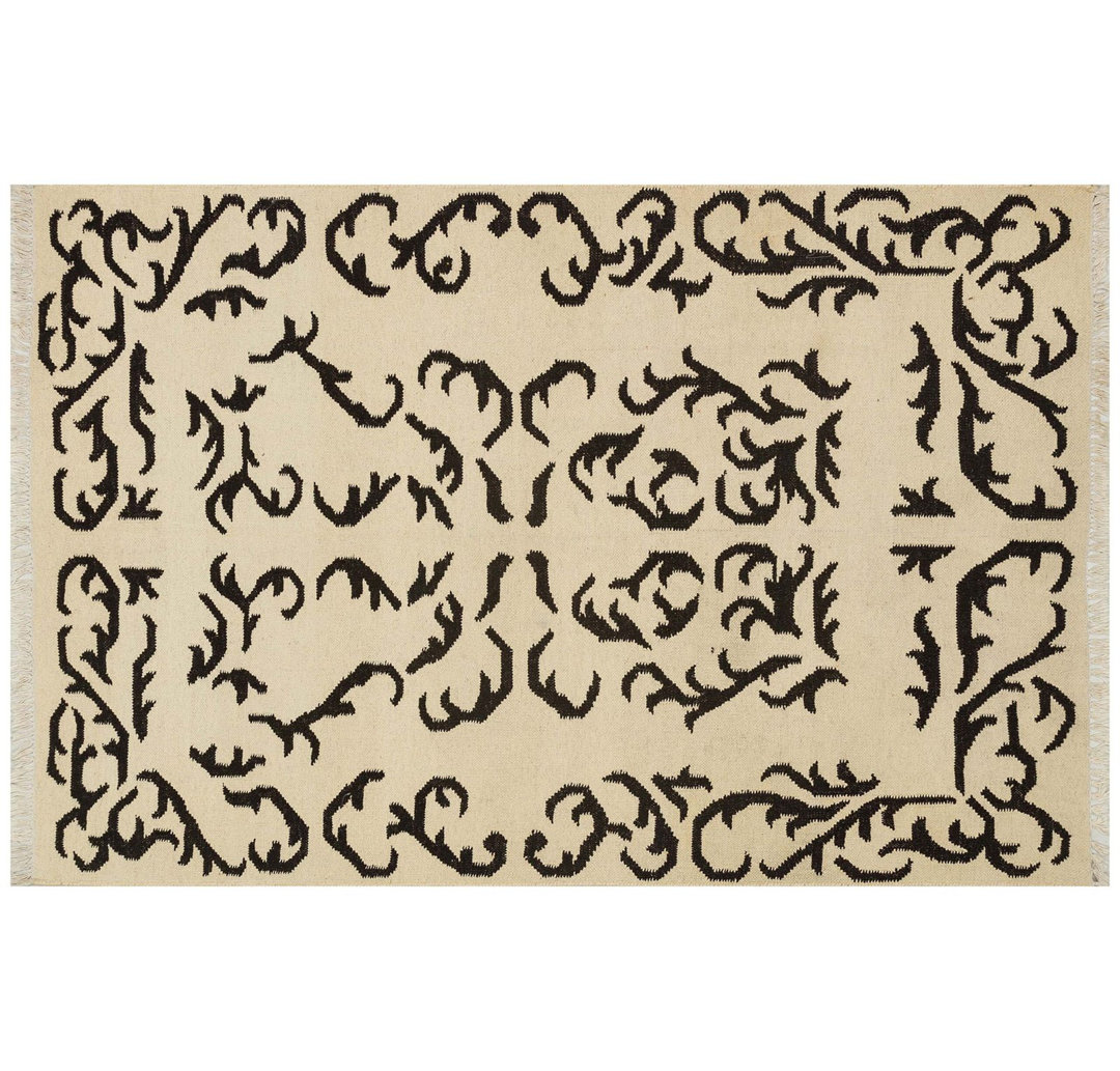 Kilim Beige Geometric Wool Handmade Area Rug