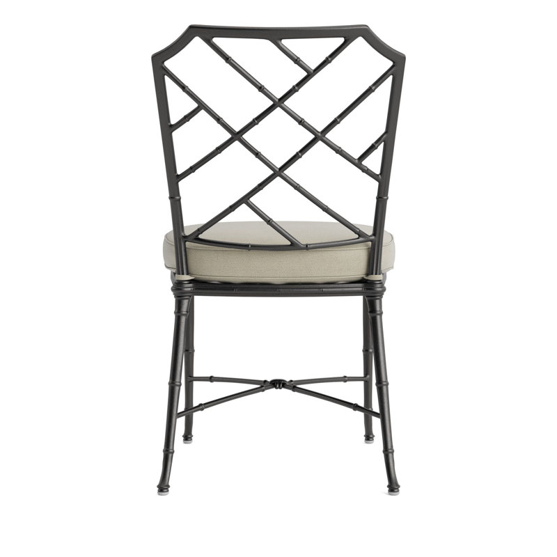 Calcutta Outdoor Dining Side Chair, Fusion Moccasian, Textured Pewter, Brown