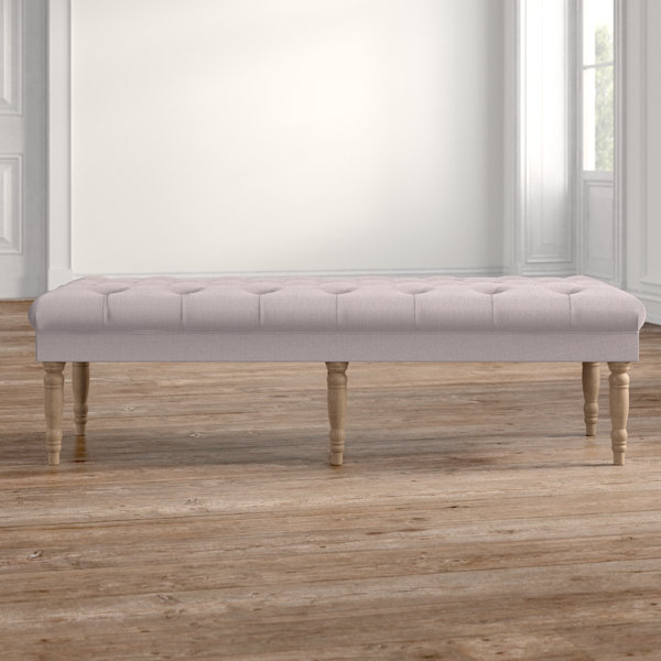 Solid Twill Tufted Indoor Bench Cushion (Multiple widths from 42