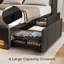 Lit de rangement rembourré avec station de charge et lumières DEL Komor-88596495-88596496
