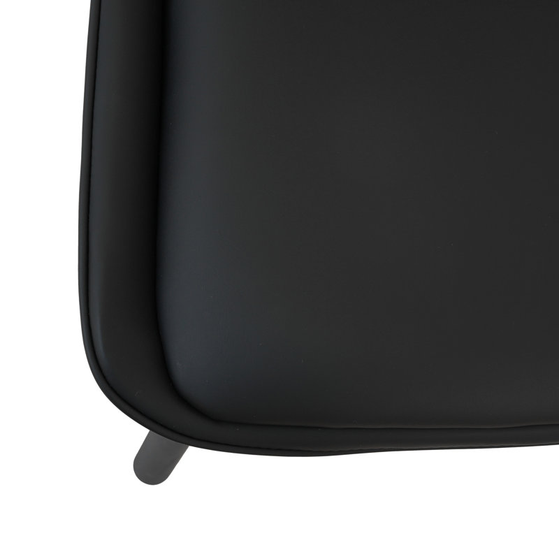 Ensemble de 2 chaises de salle à manger modernes en similicuir noir minimaliste, Noir