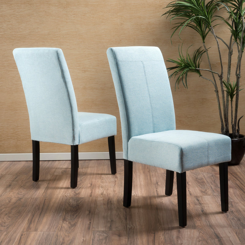 Chaise de salle à manger rembourrée, Bleu clair