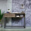 Bureau d'écriture rustique en chêne et noir avec tiroir et tablette (bureau)