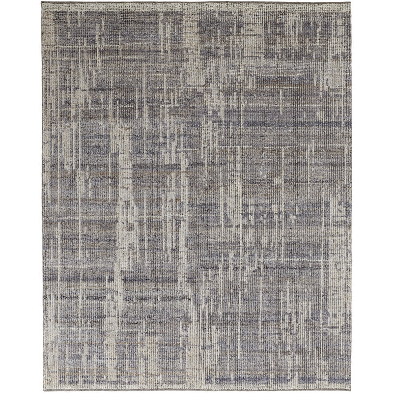 Alford Wool Abstract Area Rug in Gray, Rectangle 5'6" x 8'6"