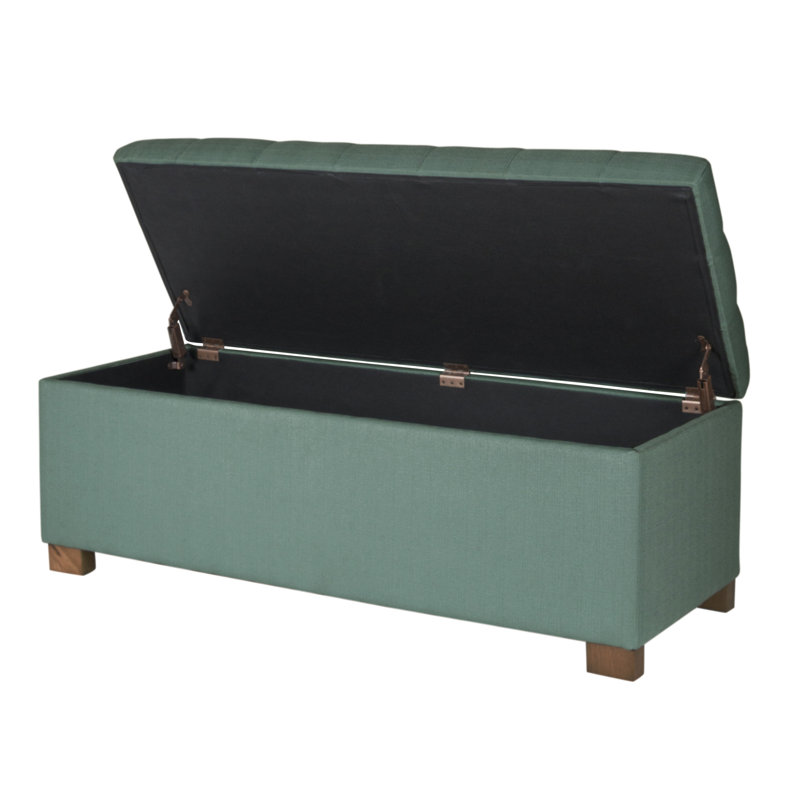 Angelick Polyester Upholstered Bench, Teal Fabric