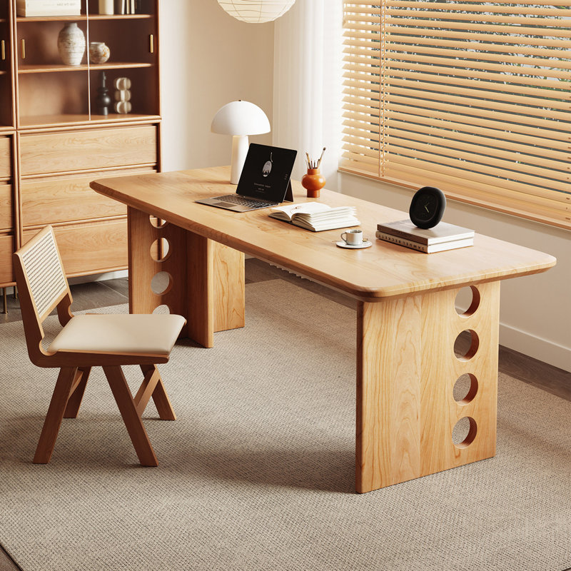 Bureau en bois de cerisier naturel, 70.87"W*31.5"D*29.53"H