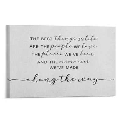 Best Things In Life Inspiration, Built-In Back Wood Frame Wall Art, 24 X 36