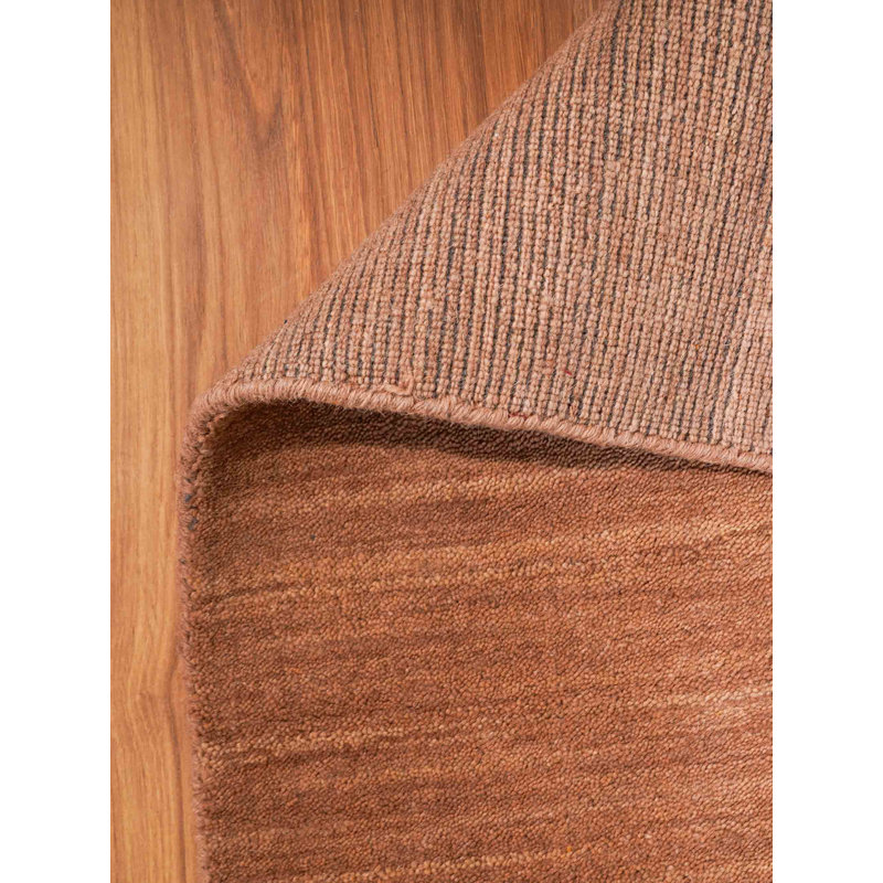 Hand Knotted Loom Wool Eco-Friendly Area Rugs - Camel Color, Plain Solid Design, High Pile Thick Handmade Anti Skid Area Rugs for Living Room, Bed Room