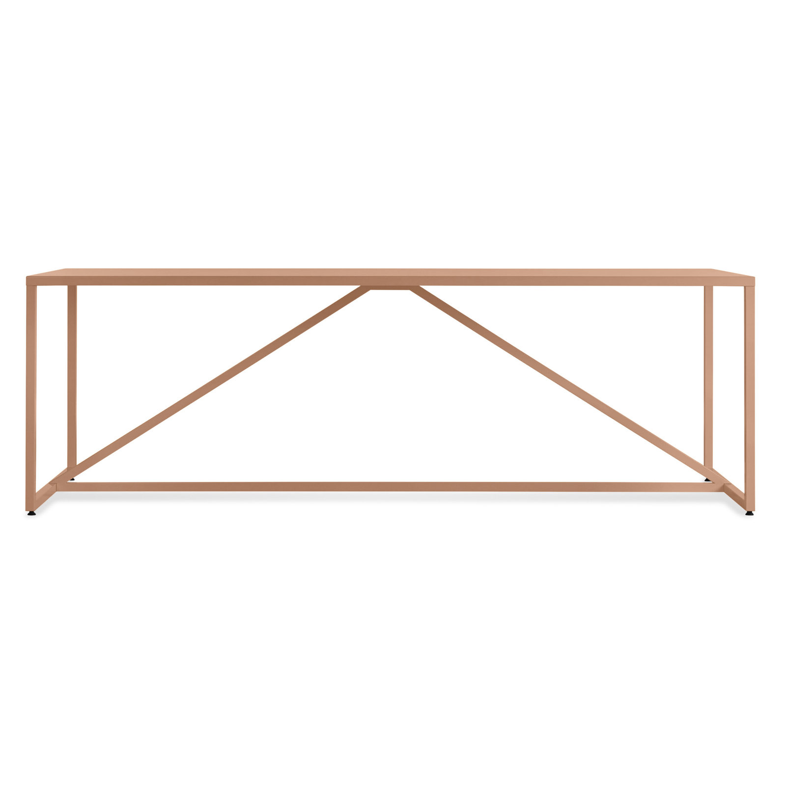 Strut Dining Table, Walnut, 35" W x 75" L, Standard (29" Height)