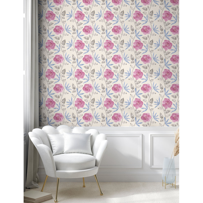 Bornhart Roll, L 36 po x l 13 po, Rose pâle / gris pâle