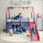 Twin Loft Bed With Slide And Curtain Set-1259651172