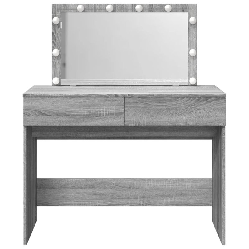 Dressing Table with Mirror, Grey Sonoma