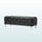 Camden Modern Bench with Crystal Tufting in Black Leather, 18.76'' H X 47.48'' W X 18.72'' D