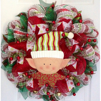 Santa Christmas Elf Wreath