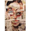 Tapis décoratif moderne à motif de portrait de femme beige et surréaliste-1512216878