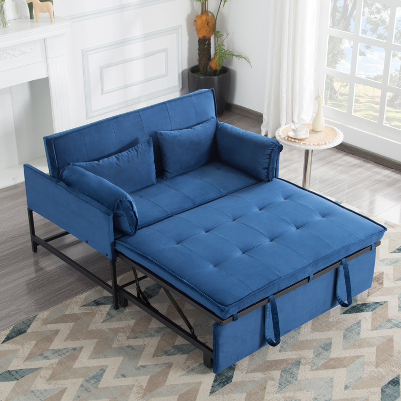 46" pull-out sleeper sofa, Navy Blue