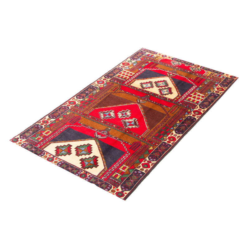 Tapis brun Teimani 3 pi 8 po x 6 pi 5 po