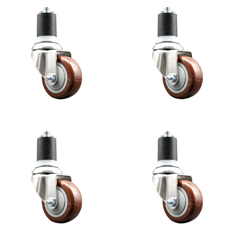 Polyurethane Casters, Maroon
