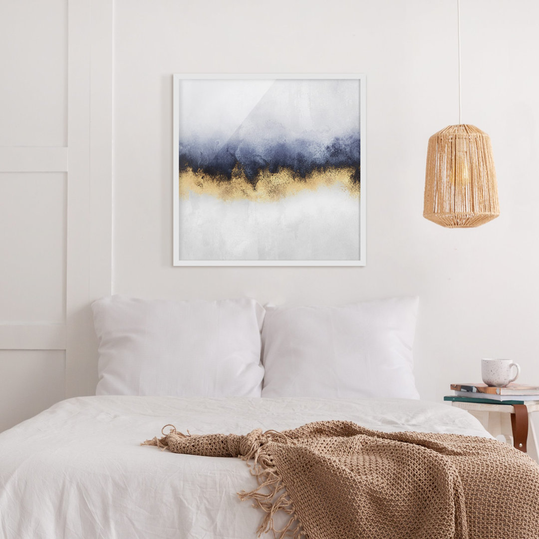 Gerahmter Fotodruck Cloudy Sky mit Gold