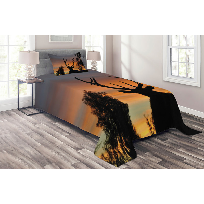 Rustic Polyester Coverlet, Twin Bedspread + 1 Sham