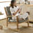 Natural comfortable oak rocking chair