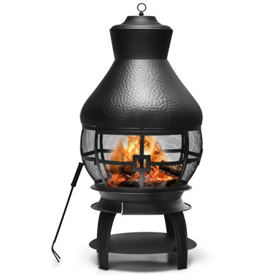 Linch Round Steel Wood Burning Fire Pit
