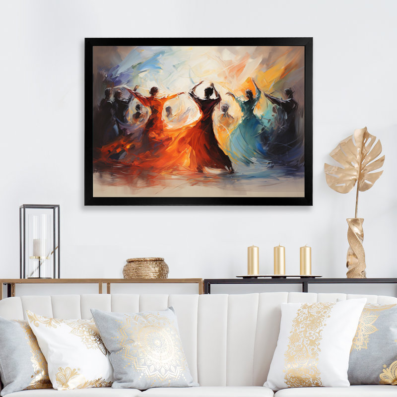 «Soulful Dancing I», reproduction sur toile, H 12 po x l 20 po x P 1 po, Cadre photo noir