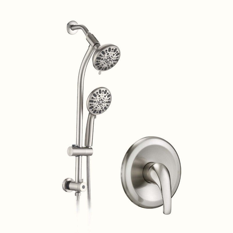 Complete Shower System with Rough in-Valve, Brushed Nickel