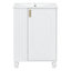 Meuble-lavabo 24 po avec lavabo, armoire de salle de bain avec tablette de porte, rangement latéral ouvert, structure en bois massif, porte à fermeture douce, blanc-116234523