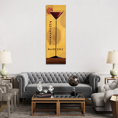 Pomegranate Martini 1 Piece Wrapped Canvas Panoramic Wall Art
