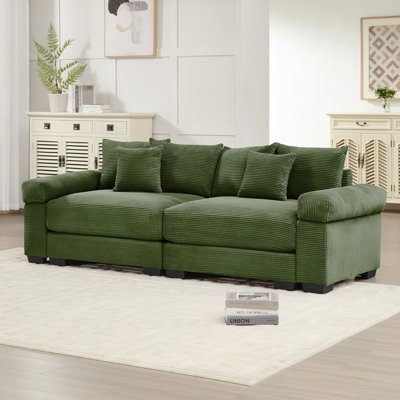 Coussin modulaire surdimensionné de 92 po avec accoudoirs extra larges en velours côtelé modulaire Cloud