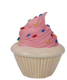 Statue de petit gâteau glacé rose Hennion, Beige