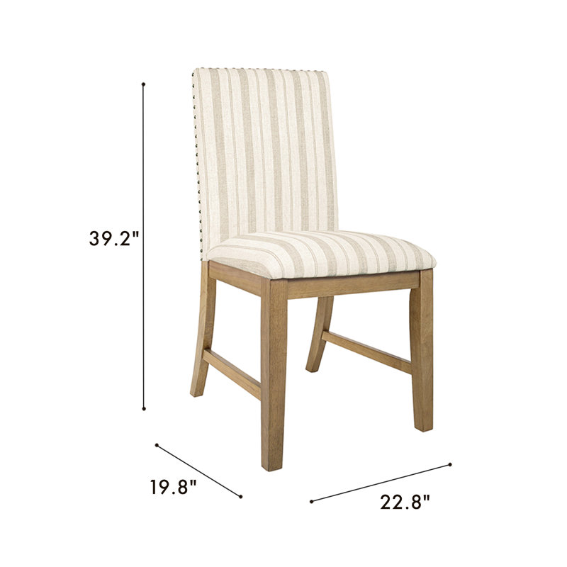 Chaise de salle à manger Red Barrel Studio®, Beige rayé