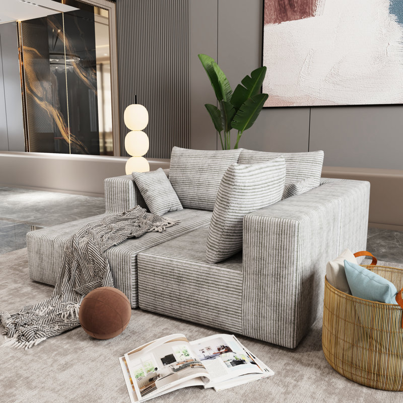 Canapé modulaire gris à 4 places, éponge à mémoire haute densité, moelleux, modulaire pour divers besoins, ou lit double, très large