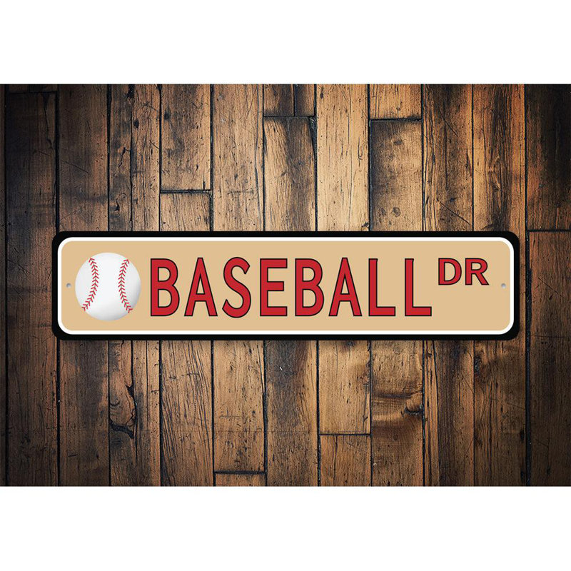 Plaque de baseball en aluminium, H 6 po x l 24 po x P 0,06 po