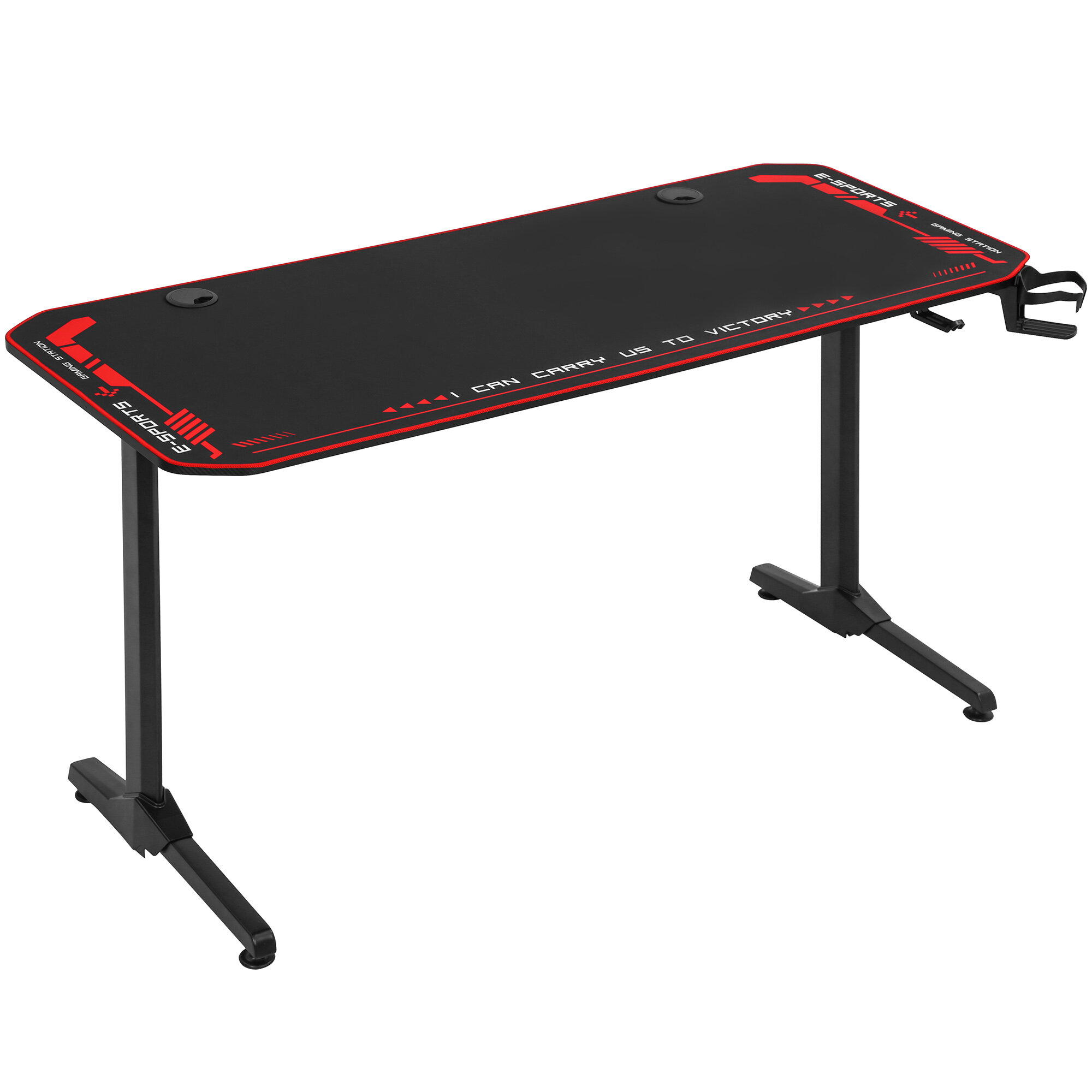  GTRACING 55 Inch Gaming Desk with LED Lights, Computer Gamer  Desk with Monitor Stand, Ergonomic Carbon Fiber Surface Gaming Table with  Power Outlet and Mouse Pad for Home Office, RGB 